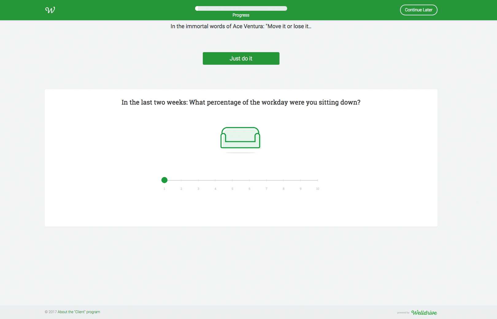 Screenshot of Welldrive application