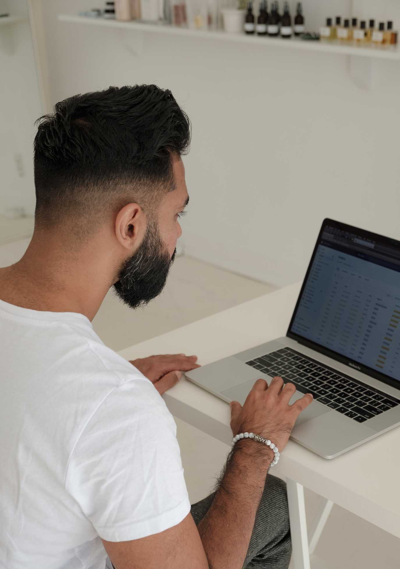 A person working on a laptop